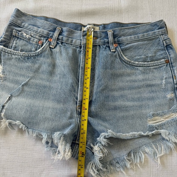 AGOLDE Blue PARKER VINTAGE CUT OFF SHORT Size 29 Raw Hem Casual Summer Jean - Picture 7 of 13
